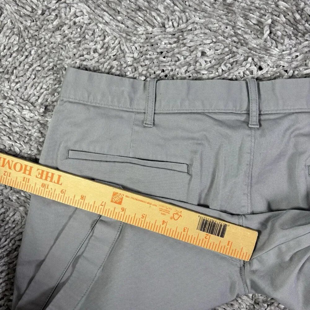 J Crew 7 Inseam Shorts Mens 34 Gray Flat Front Chino Preppy Golf Summer Business